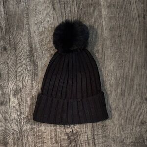 Athlete Ribbed Knit Beanie - Black